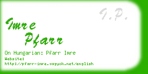 imre pfarr business card